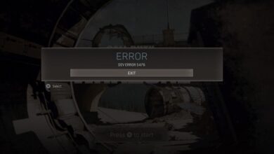 Dev Error 5476